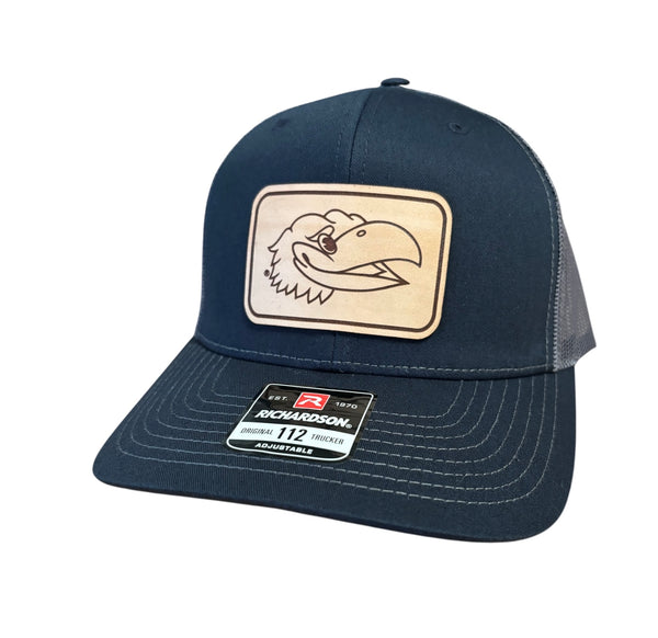 University of Kansas Jayhawk Head Rectangle Leather Patch Hat
