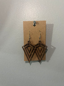 Geometric Wooden Earrings B