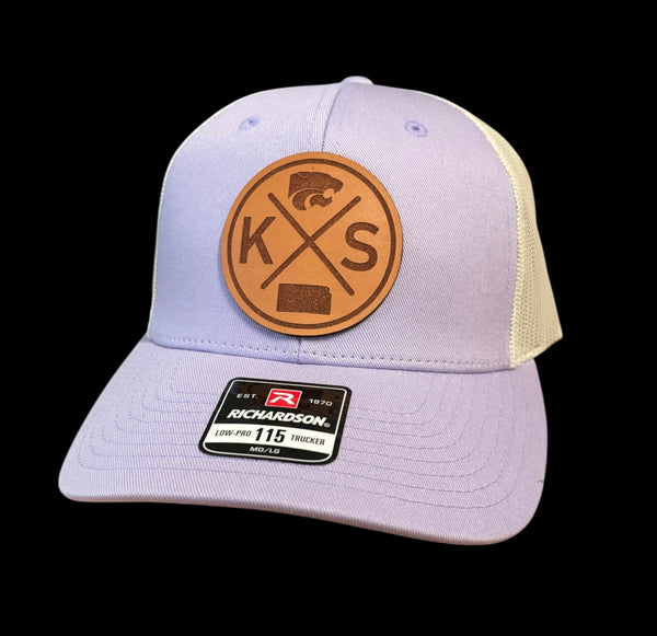 K-State Circle Cross Leather Patch Hat