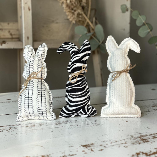 Farmhouse Fabric Bunnies - Set of 3