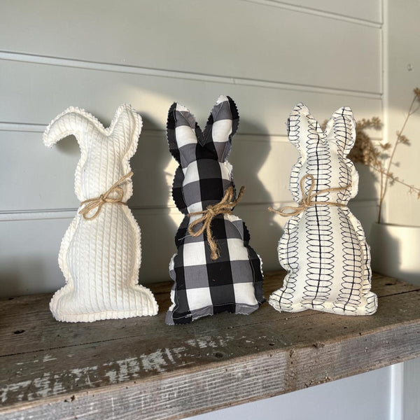 Farmhouse Fabric Bunnies - Set of 3