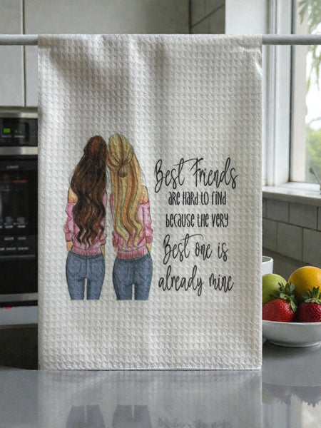 Best Friends Waffle Weave Towel