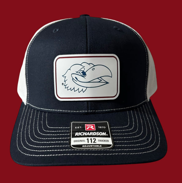 University of Kansas Jayhawk Head Rectangle Tri-Layer Acrylic Patch Hat