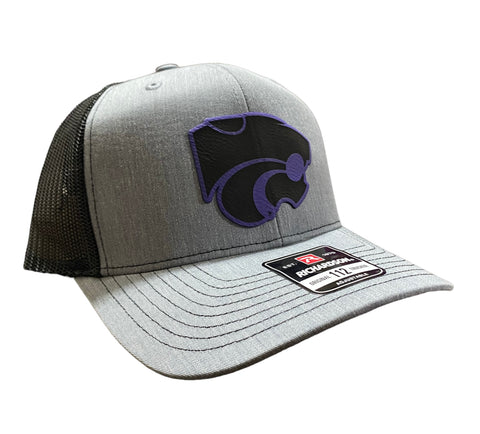 K-State Offset Powercat Purple Premium Leatherette Patch Hat