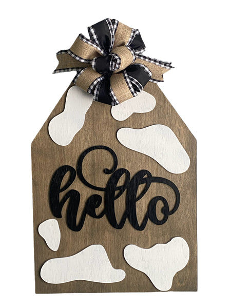 Cow Tag Door Hanger