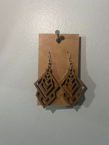 Geometric Wooden Earrings L