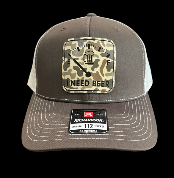 Beer Square Duck Camo Premium Leatherette Hat