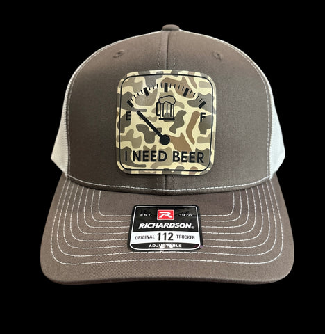 Beer Square Duck Camo Premium Leatherette Hat
