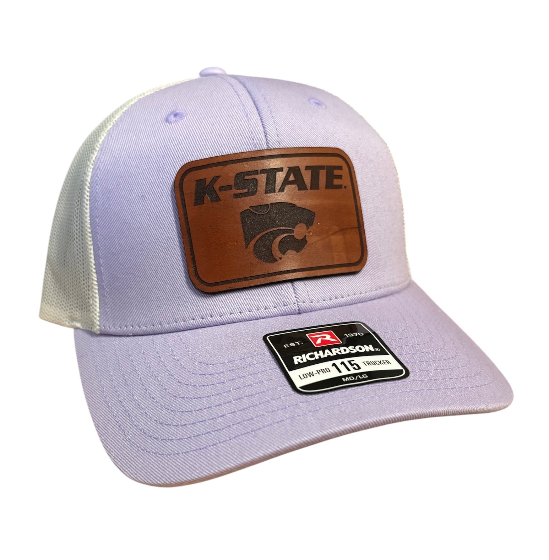K-State with Powercat Rectangle Leather Patch Hat