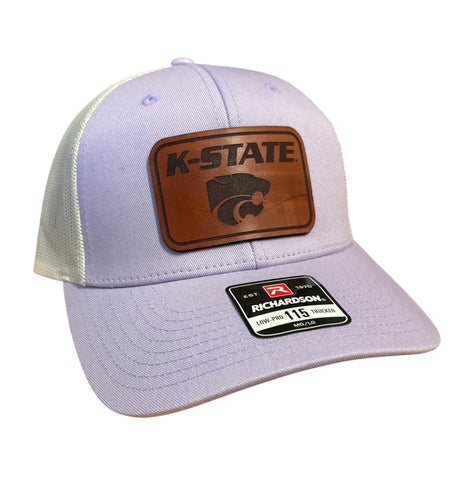 K-State with Powercat Rectangle Leather Patch Hat
