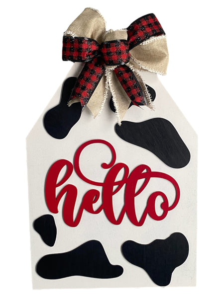 Cow Tag Door Hanger