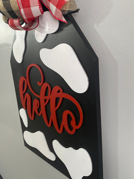 Cow Tag Door Hanger