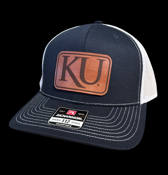 University of Kansas KU Rectangle Leather Patch Hat