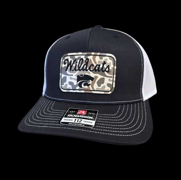 Wildcats with Powercat Duck Camo Premium Leatherette Patch Hat