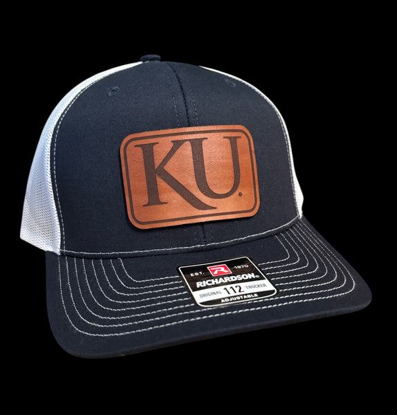 University of Kansas KU Rectangle Leather Patch Hat