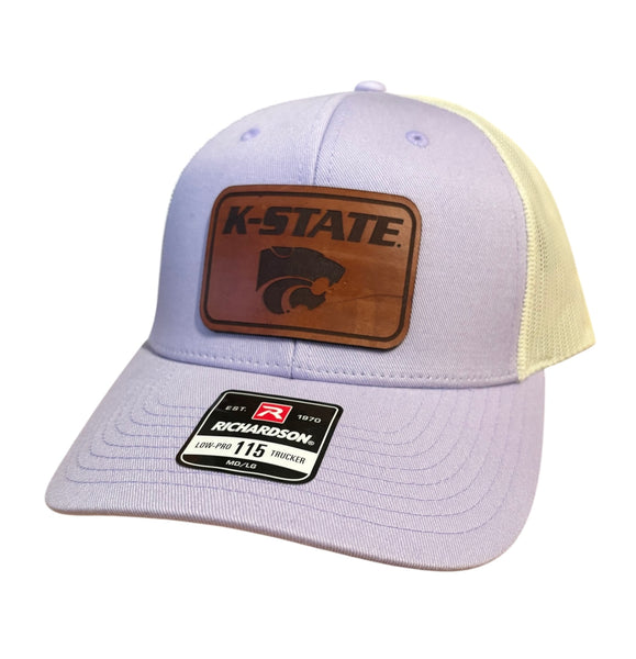 K-State with Powercat Rectangle Leather Patch Hat