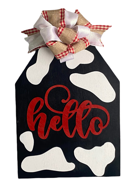 Cow Tag Door Hanger