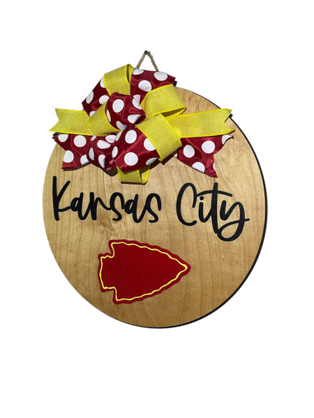 Kansas City Football Door Hanger