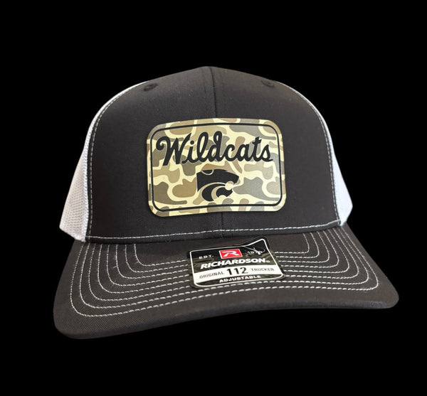 Wildcats with Powercat Duck Camo Premium Leatherette Patch Hat