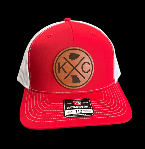 Kansas City Football Circle Cross Leather Patch Hat