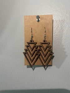 Geometric Wooden Earrings D