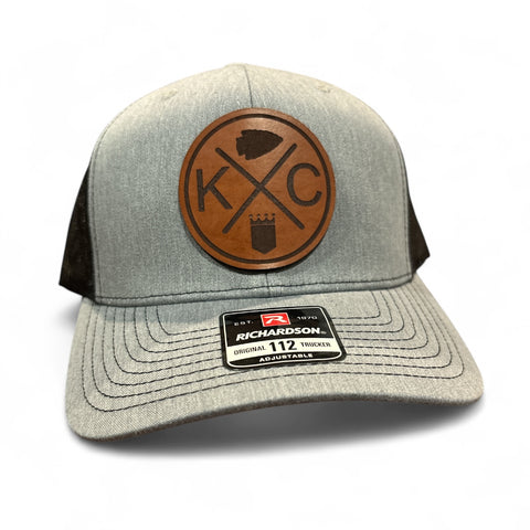 Kansas City Football/Kansas City Baseball Circle Cross Leather Patch Hat