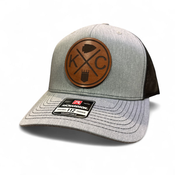 Kansas City Football/Kansas City Baseball Circle Cross Leather Patch Hat
