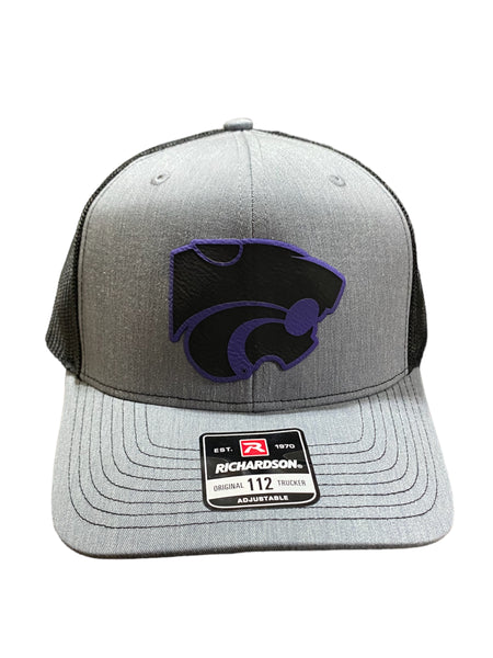 K-State Offset Powercat Purple Premium Leatherette Patch Hat