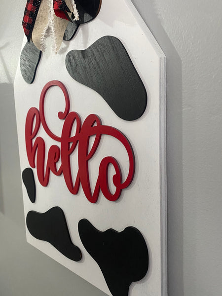 Cow Tag Door Hanger