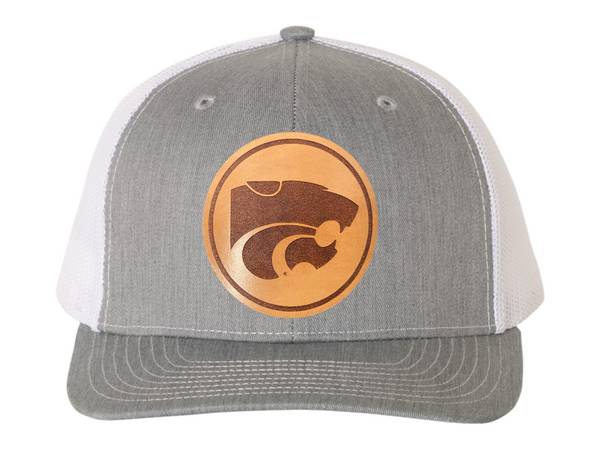 K-State Circle Powercat Leather Patch Hat