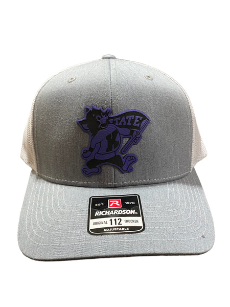 K-State Offset Flag Willie Purple Premium Leatherette Patch Hat