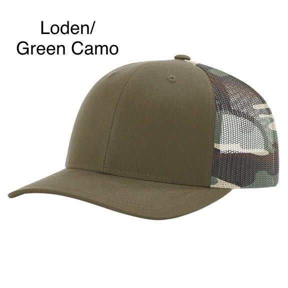 American Flag Rectangle Duck Camo Premium Leatherette Hat