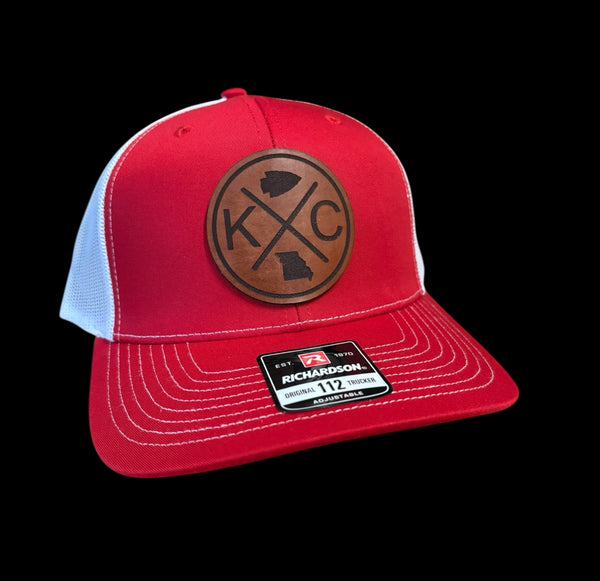 Kansas City Football Circle Cross Leather Patch Hat