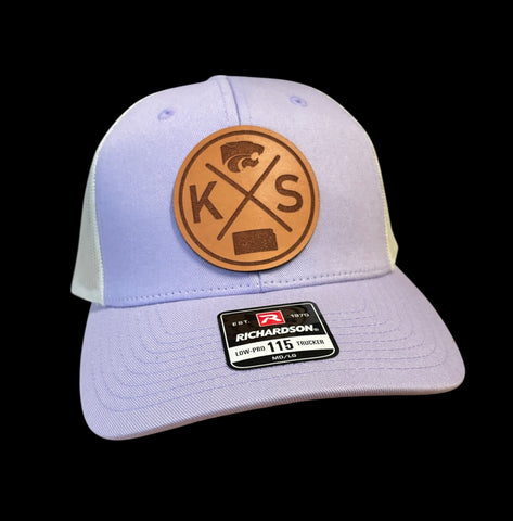 K-State Circle Cross Leather Patch Hat