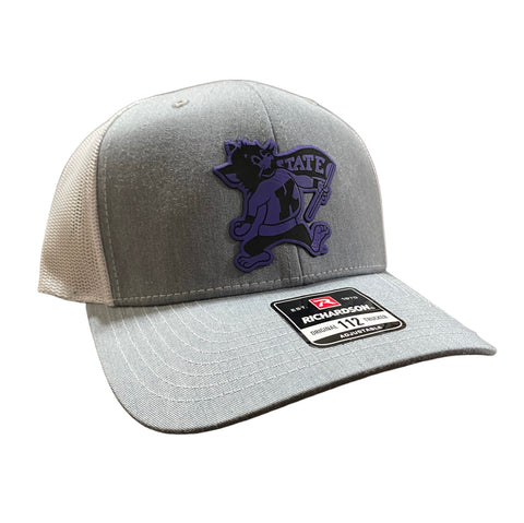 K-State Offset Flag Willie Purple Premium Leatherette Patch Hat