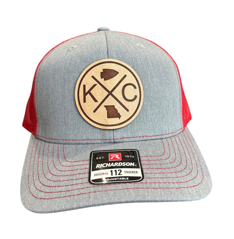 Kansas City Football Circle Cross Leather Patch Hat