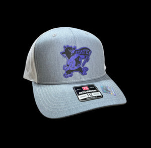 K-State Heather Gray and White Premium Leatherette Patch Hat