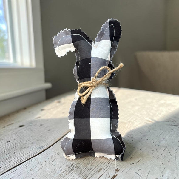 Farmhouse Fabric Bunnies - Set of 3 with 2 eggs