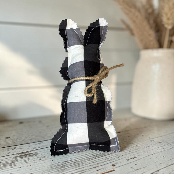 Farmhouse Fabric Bunnies - Set of 3 with 2 eggs