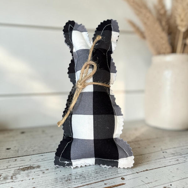 Farmhouse Fabric Bunnies - Set of 3 with 2 eggs