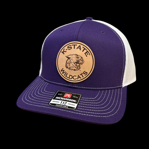K-State Wildcats Cocaine Willie Circle Leather Patch Hat