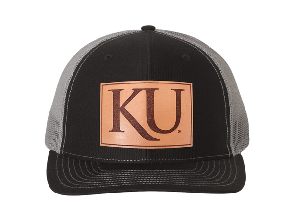University of Kansas KU Leather Patch Hat
