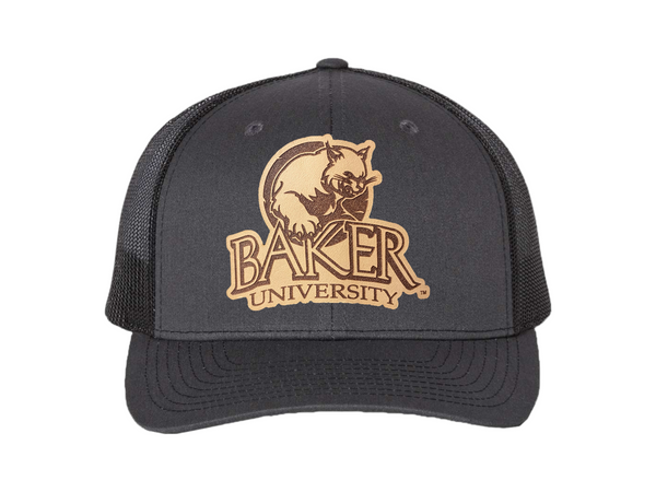Baker University Offset Leather Patch Hat