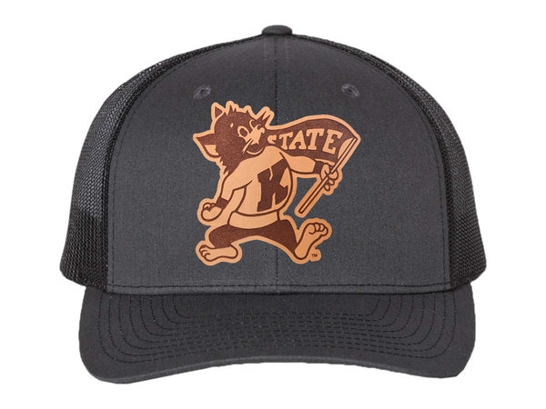 K-State Offset Flag Willie Leather Patch Hat
