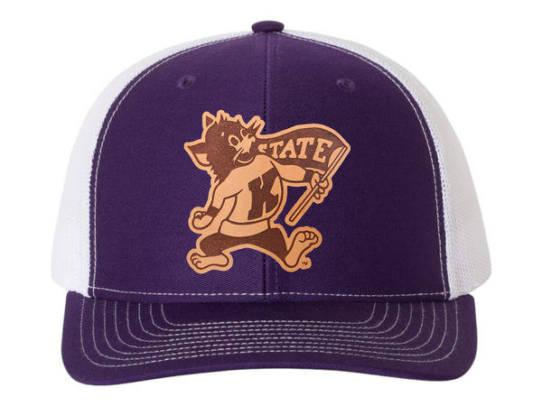 K-State Offset Flag Willie Leather Patch Hat
