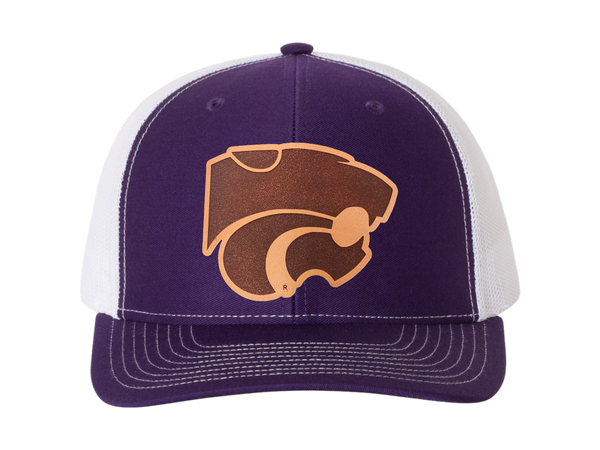 K-State Offset Powercat Leather Patch Hat
