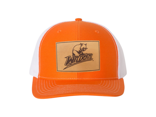 Baker Wildcats Rectangle Leather Patch Hat