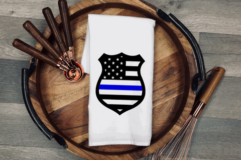 Thin Blue Line Badge Flag Tea/Flour Sack Towel