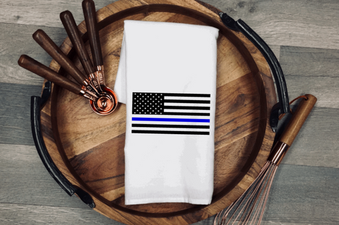 Thin Blue Line Flag Tea/Flour Sack Towel