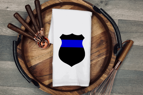 Thin Blue Line Badge Tea/Flour Sack Towel